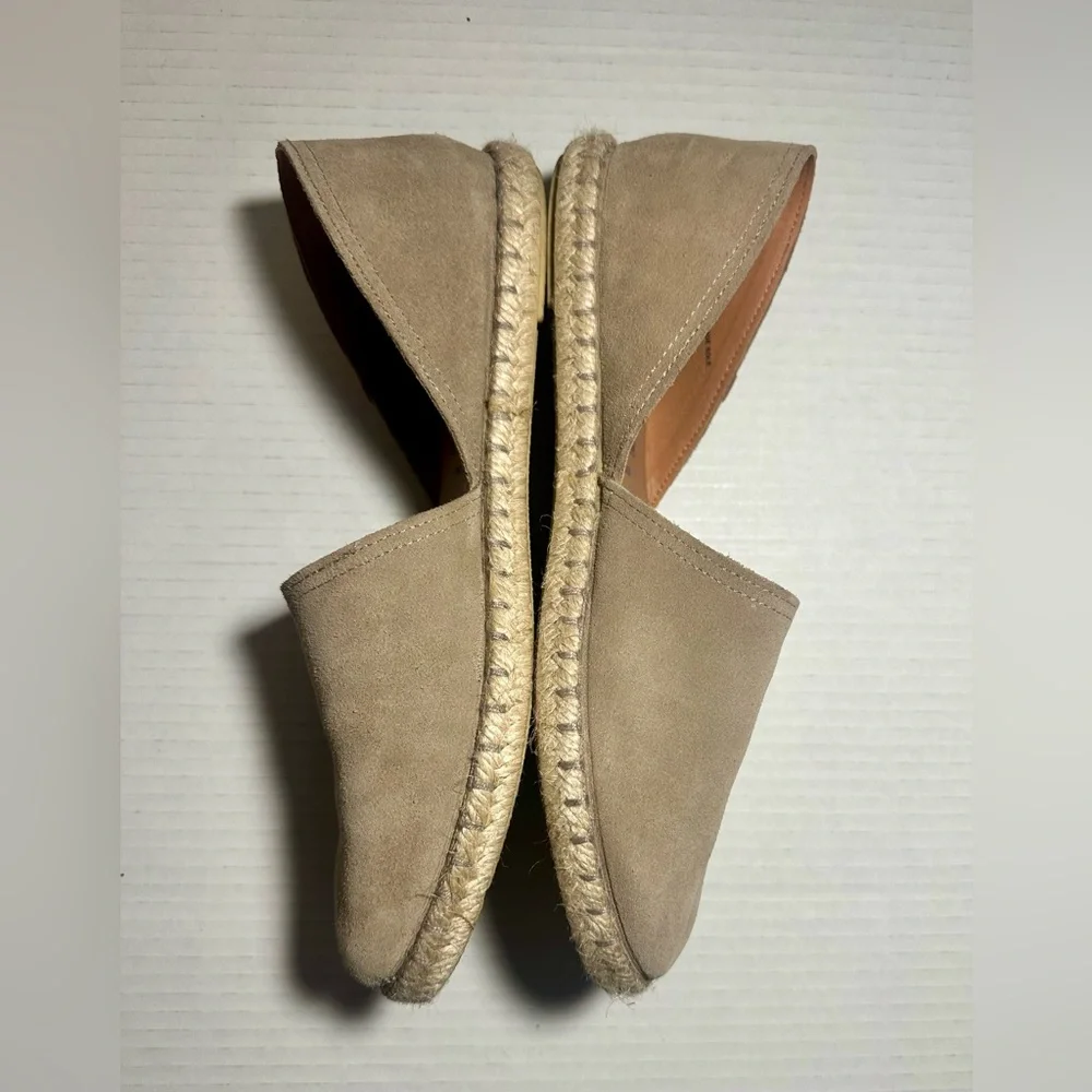 Verbenas Carmen Espadrilles Tan Leather Suede‎ Flat Slip On Womens 41 US 10/10.5